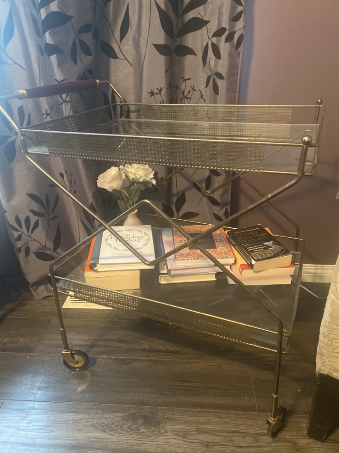 Gold Metal Bar Cart (Antique) - photo 2