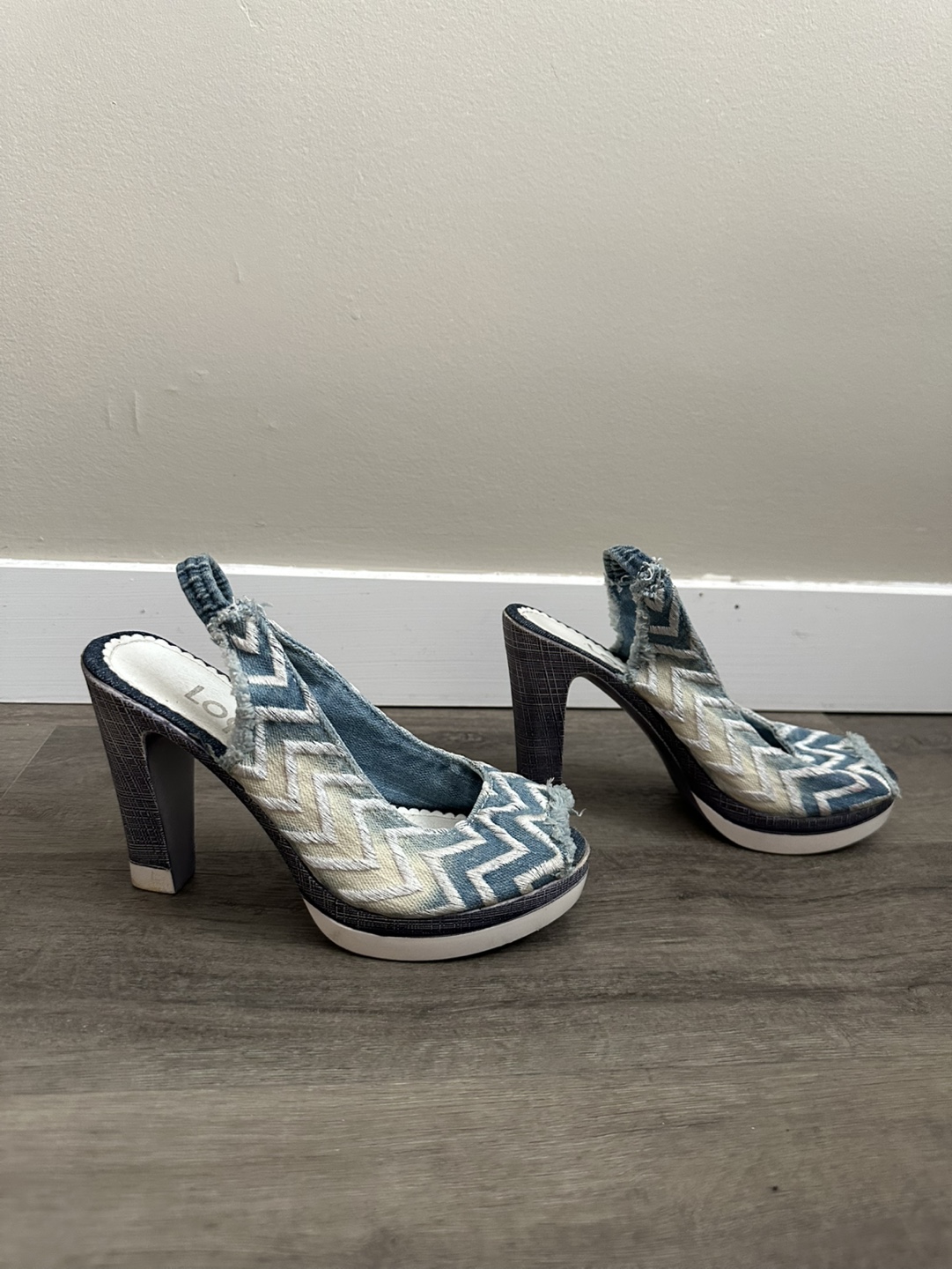 Stylish Denim Slingback Heels