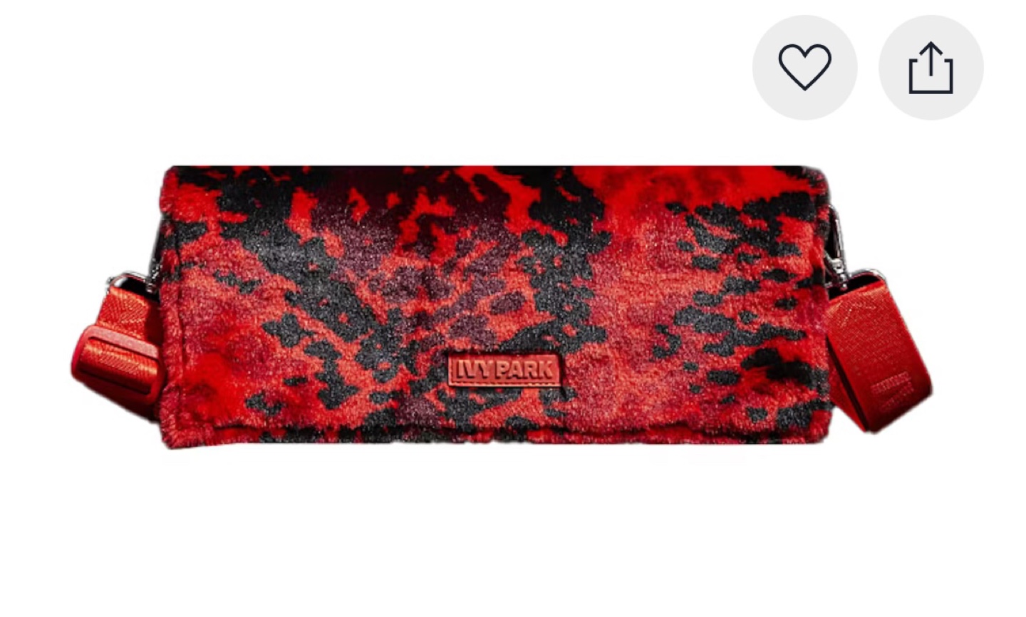 Ivy Park x Adidas Red & Black Furry Clutch Bag