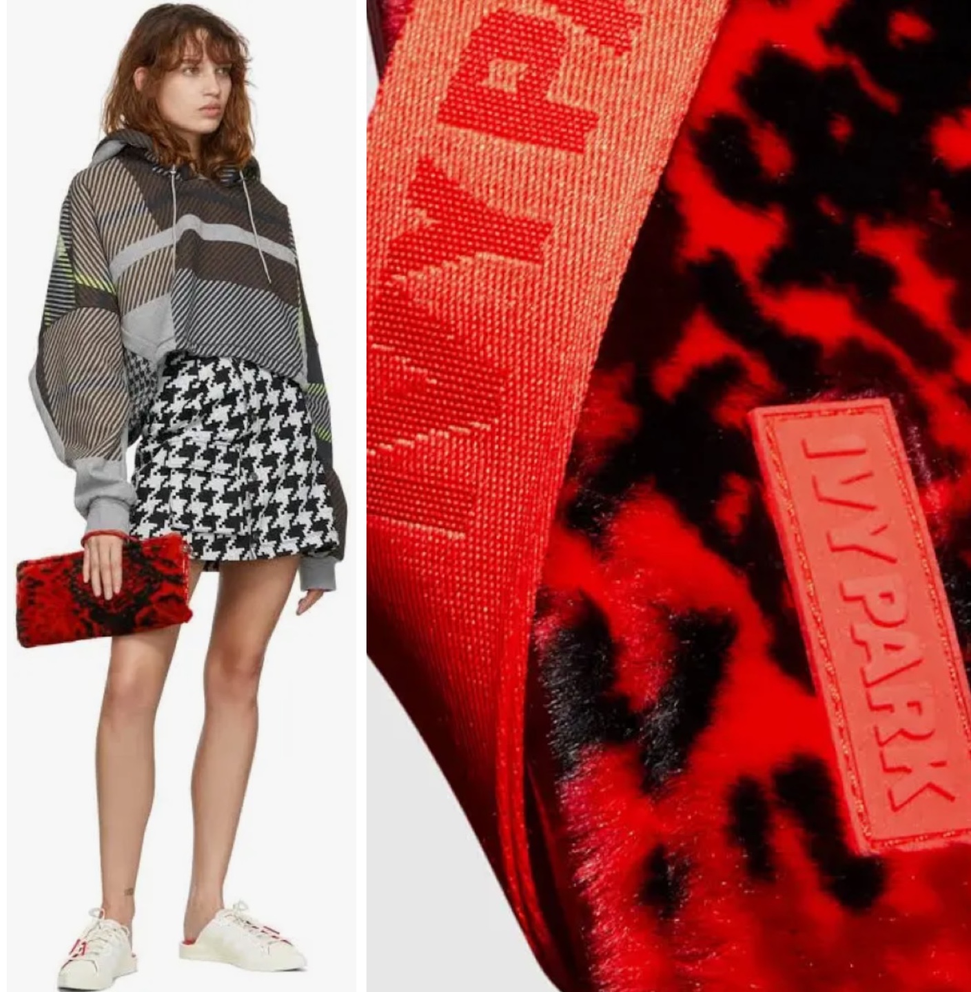 Ivy Park x Adidas Red & Black Furry Clutch Bag - photo 5