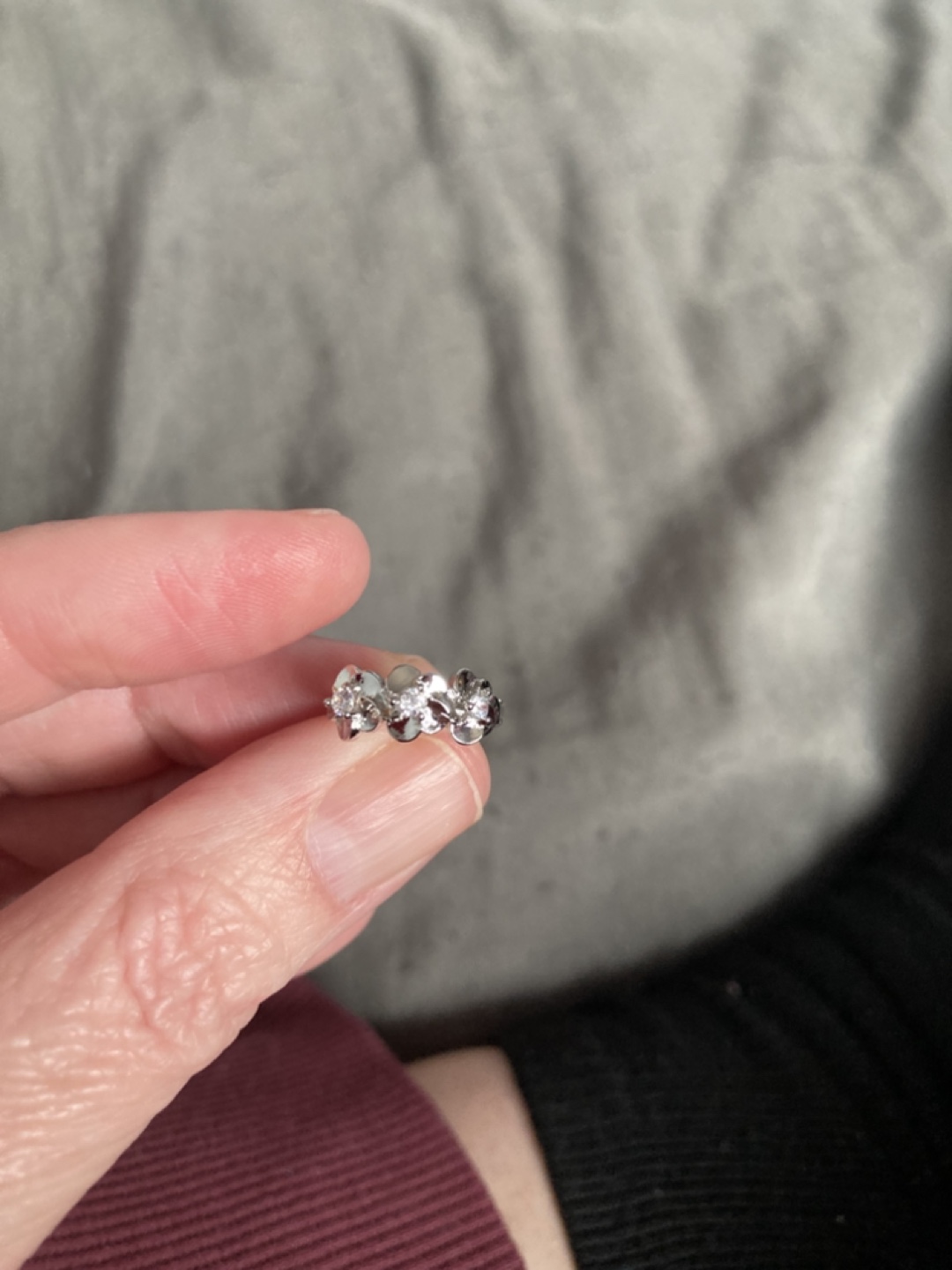 925 Sterling Silver flower hoop earrings - photo 4