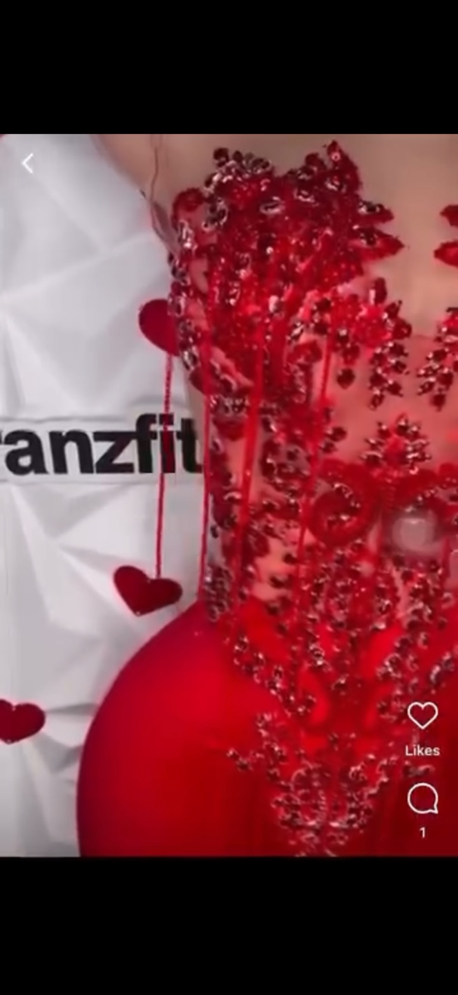 Stunning Red rhinestone dress - photo 4