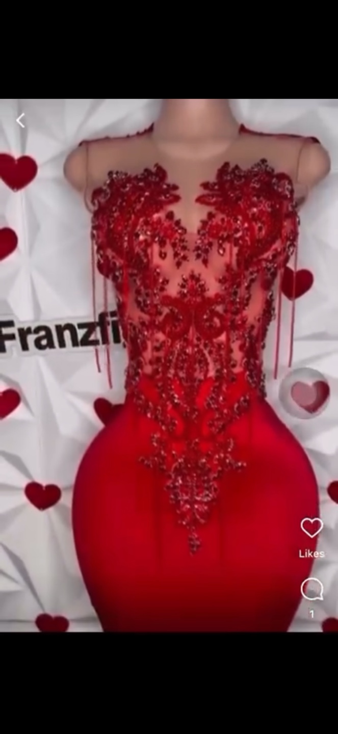 Stunning Red rhinestone dress