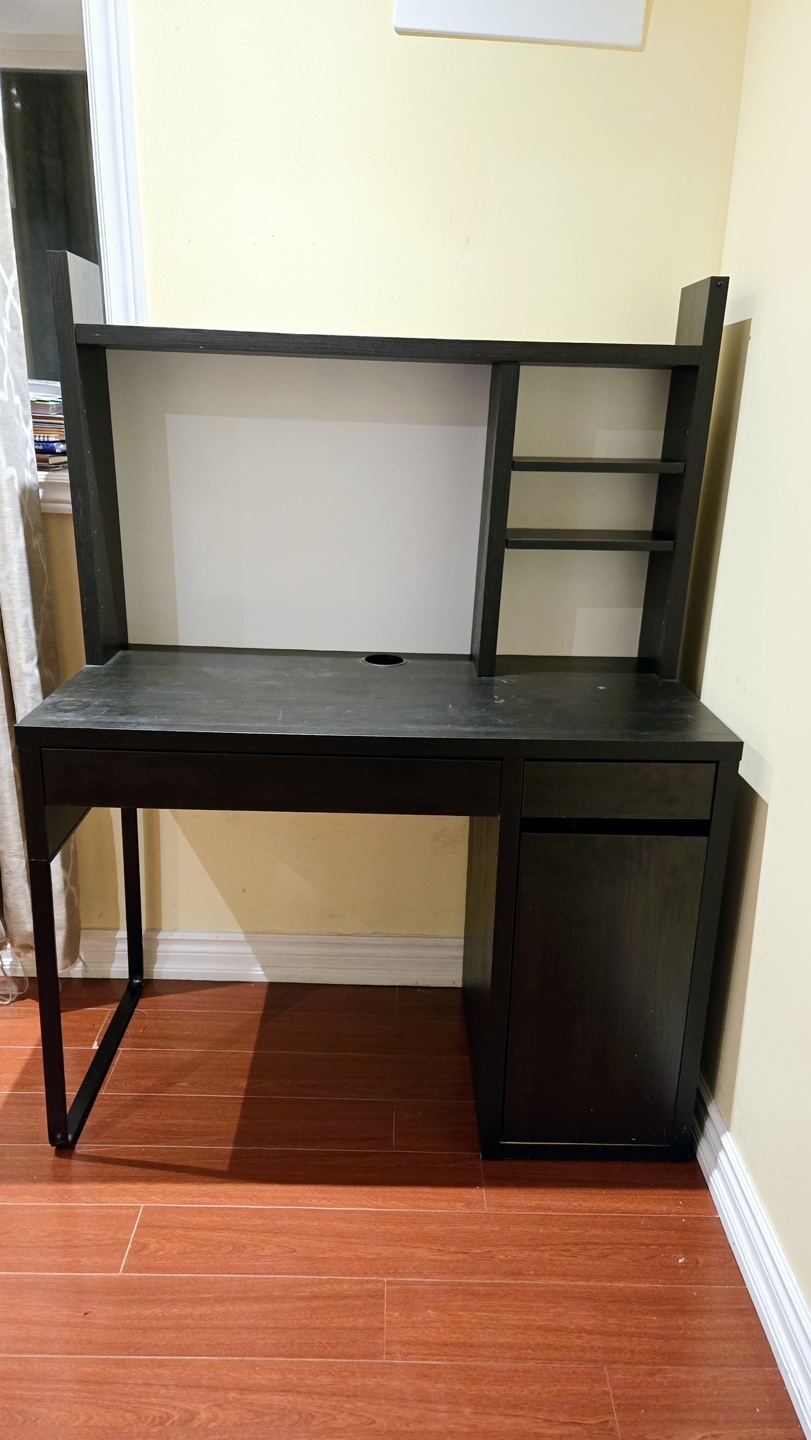 IKEA MICKE Desk with Hutch - Black-Brown - photo 2
