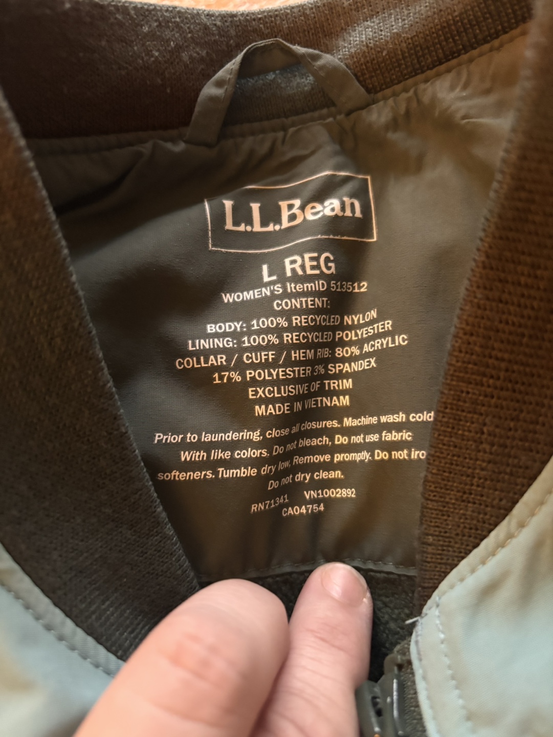 L.L.Bean Women's 3 Season Bomber Jacket - Size L - photo 2