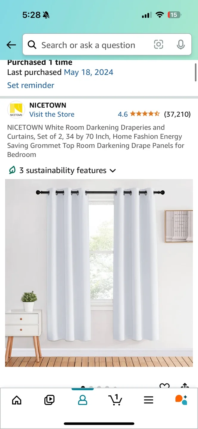 White Bookshelf Room Divider with NICETOWN Curtains image indicator(5)