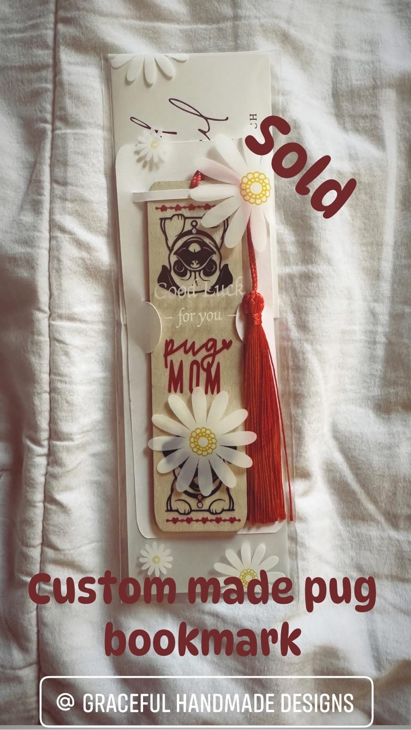 Custom Pug Bookmark