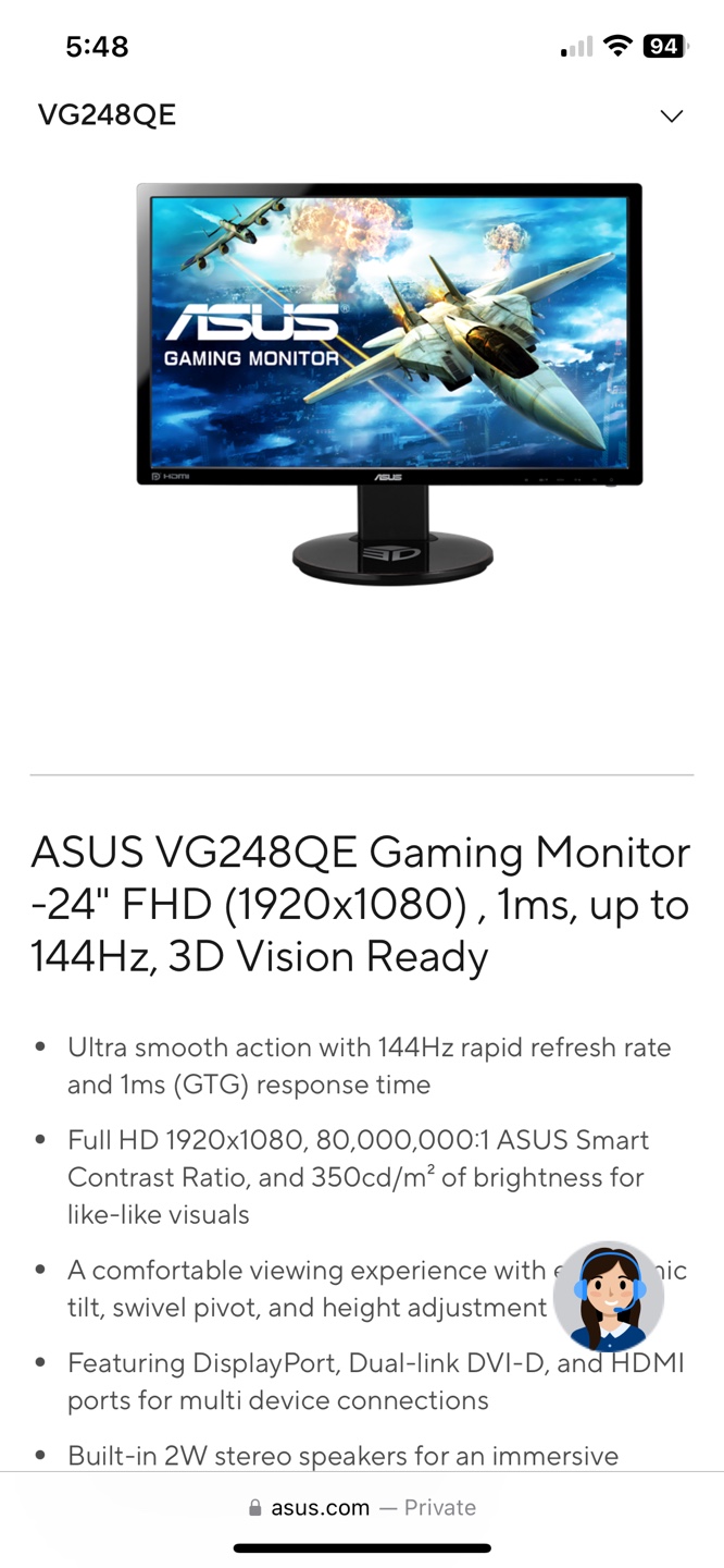 [PRICE REDUCED🚨🚨🚨] ASUS VG248QE 24" 144Hz Gaming Monitor - photo 3
