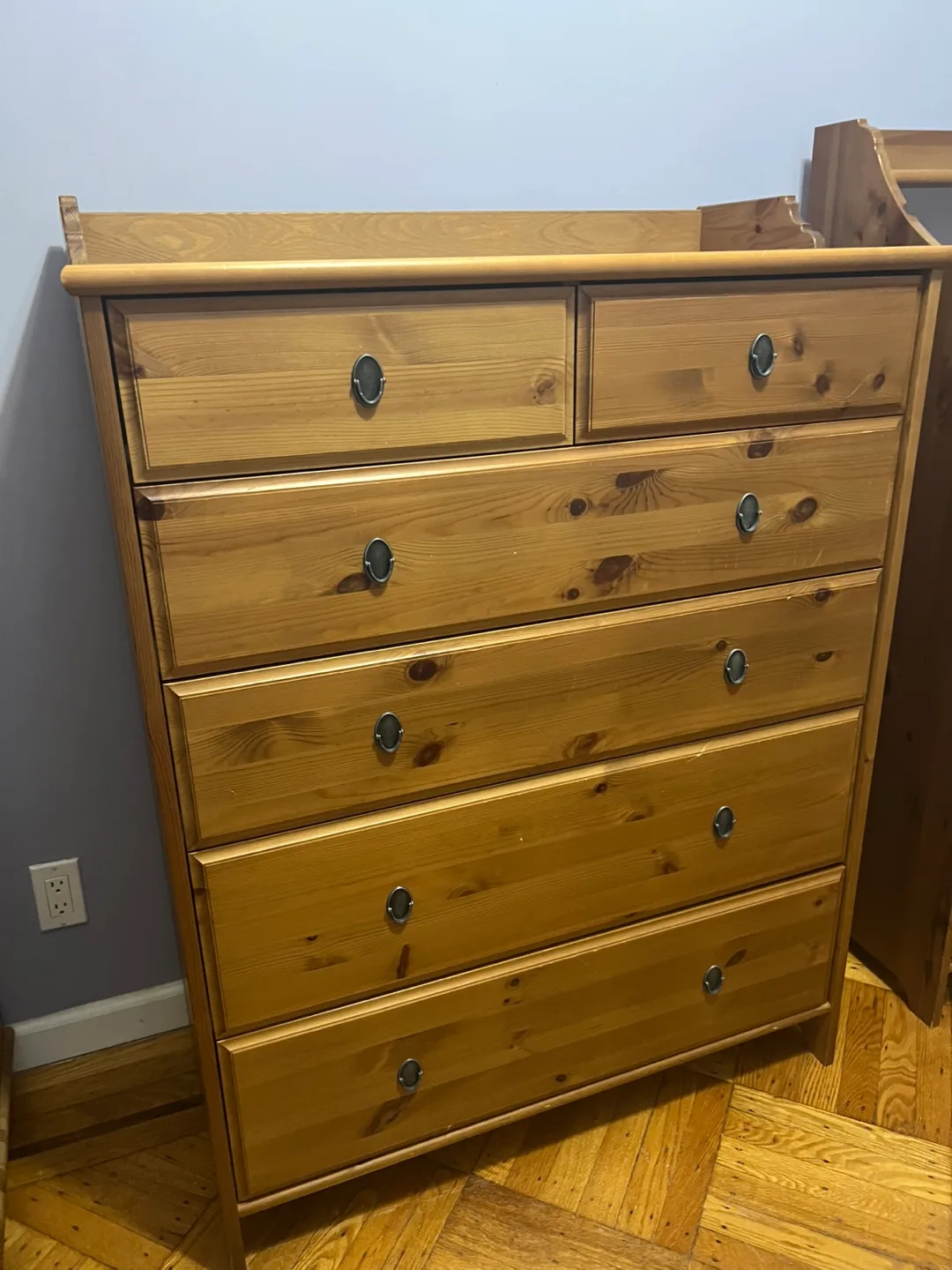 IKEA Solid Pine 3-Piece Bedroom Set: Wardrobe, Chest,Tallboy image indicator(2)