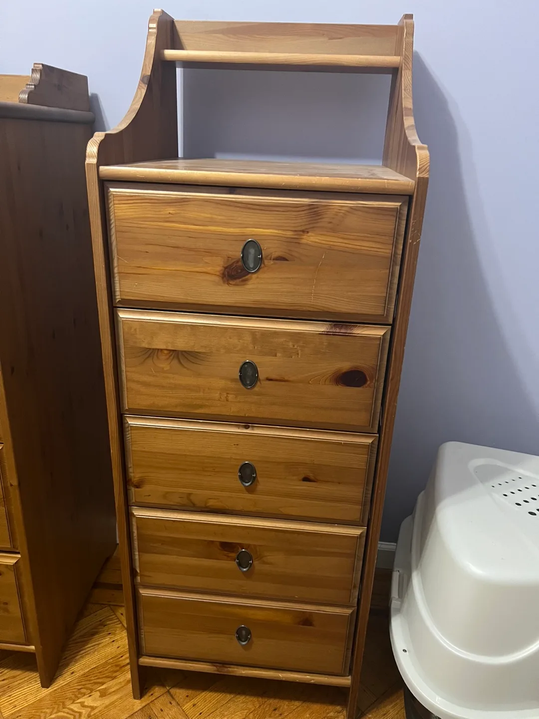 IKEA Solid Pine 3-Piece Bedroom Set: Wardrobe, Chest,Tallboy image indicator(3)