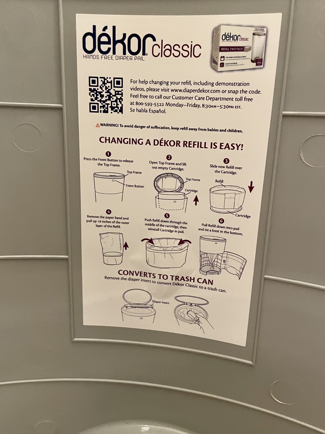 Free Dekor CLASSIC Diaper Pail - photo 4
