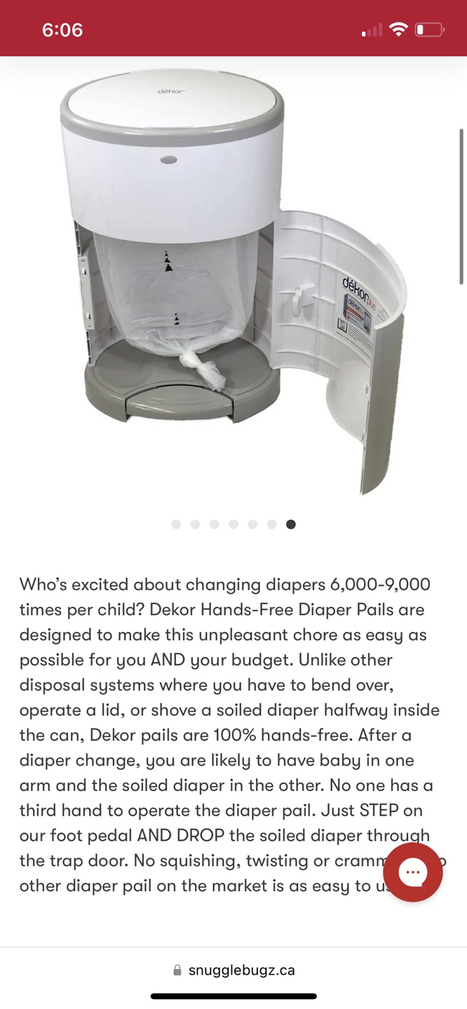 Free Dekor CLASSIC Diaper Pail - photo 5