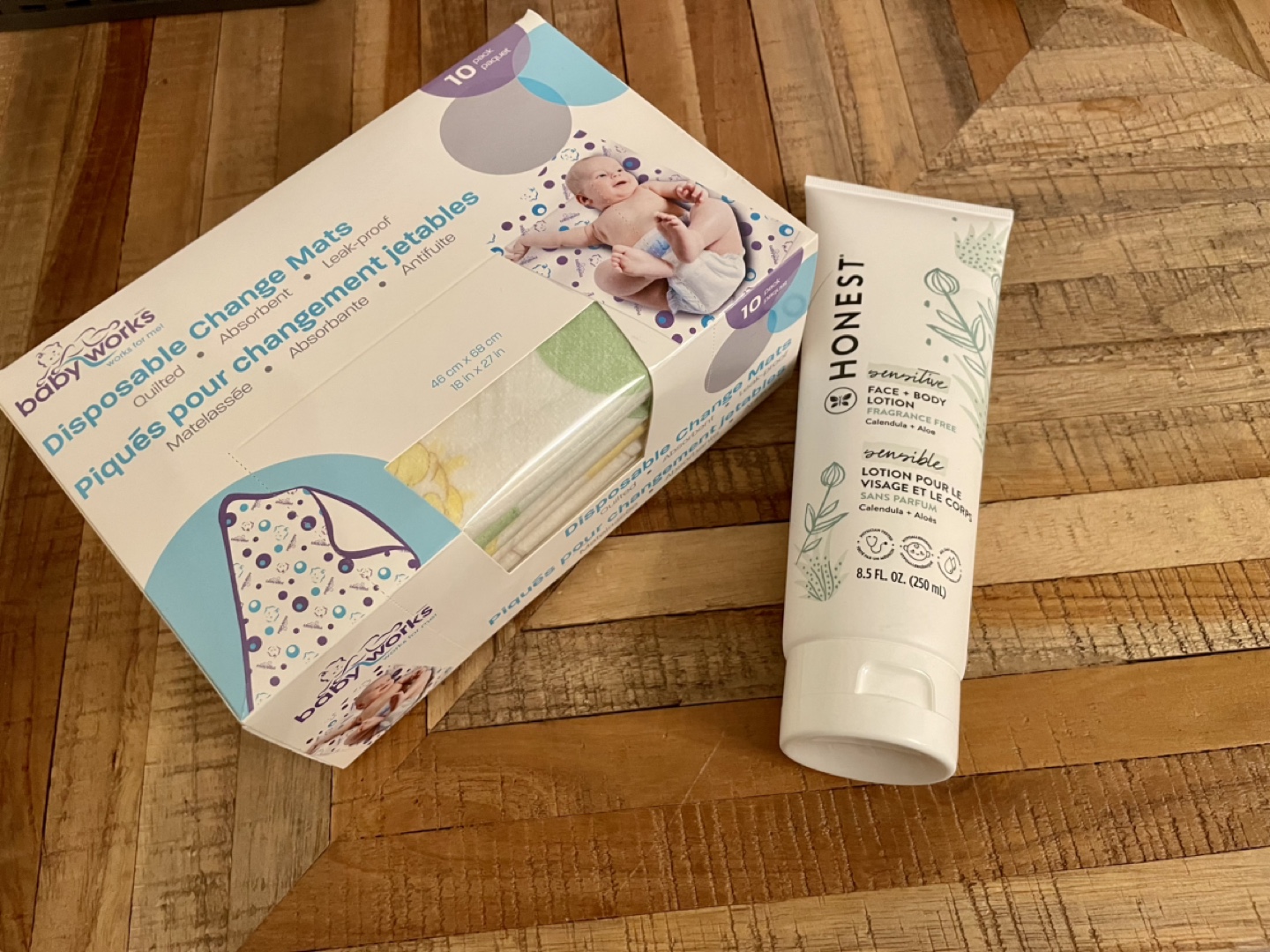 Free baby lotion & change mats
