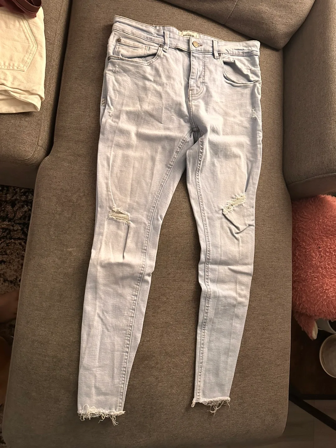 Light Wash Distressed Skinny Jeans M size thumbnail