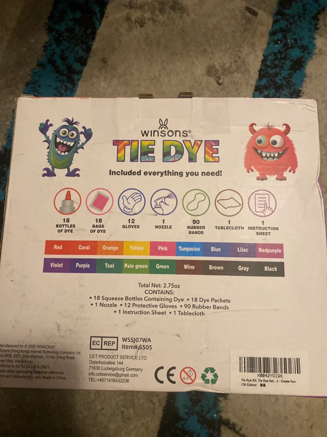 Winsons Tie Dye Rainbow Kit - 18 x 2 Dyes, 80 Projects! image indicator(2)