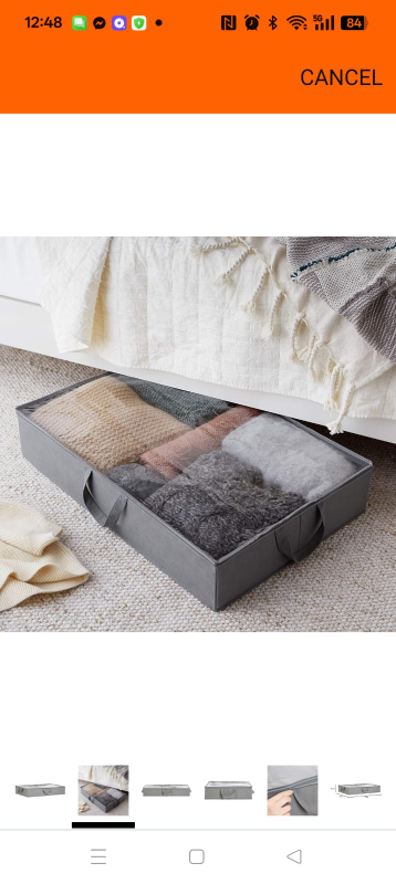 Large Fabric Storage Bin with Clear Top