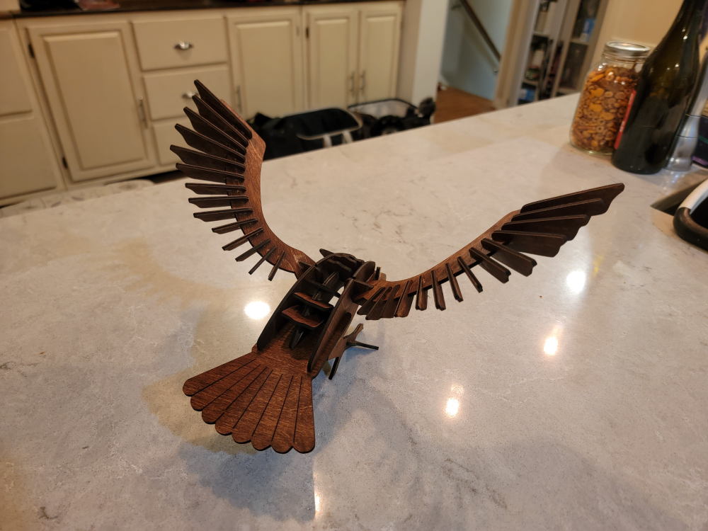 Laser Cut Wooden Eagle 3D Puzzle - photo 4