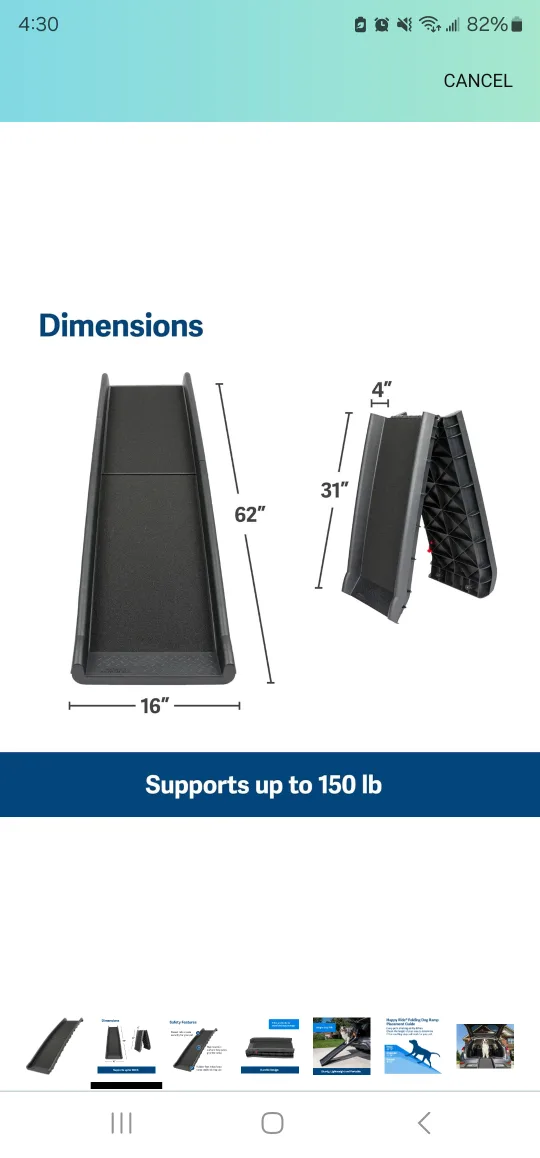 Pet Ramp - Foldable, Lightweight, Supports up to 150 lbs image indicator(3)