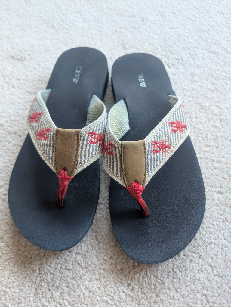 J.Crew Ladies Flip Flops - Anchors & Lobster