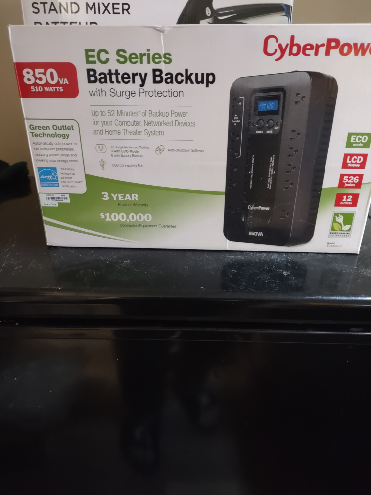 CyberPower EC Series 850VA Battery Backup with Surge Protection