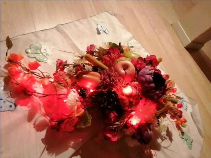 Fall Artificial Flower Arrangement with Lights - photo 2