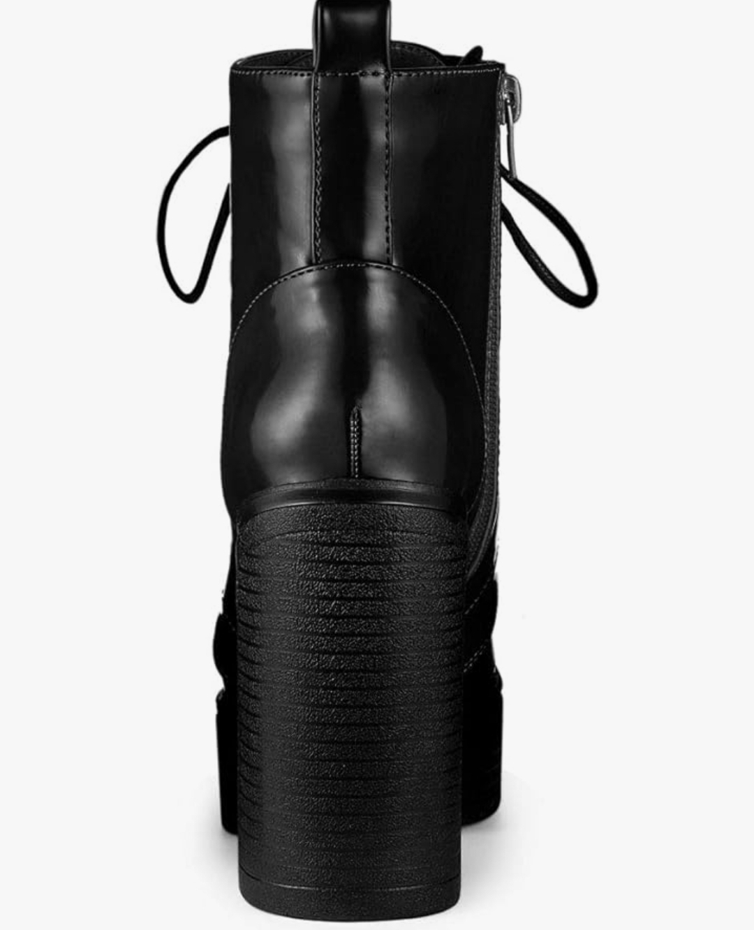 Black Platform Lace-Up Ankle Boots - photo 4