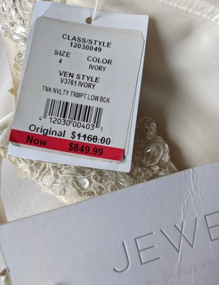White Jewel Bridal Gown Size 4 image indicator(6)