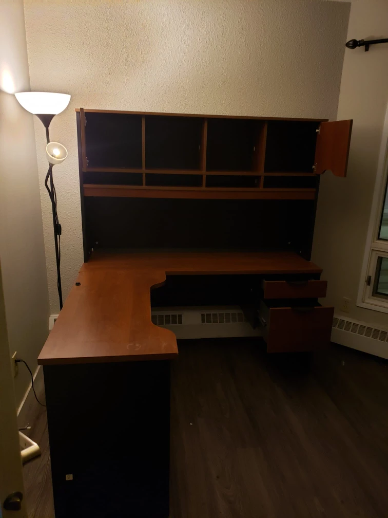 Corner Computer Desk with Hutch - photo 3