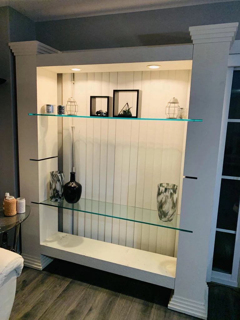 White Display Shelf/Stand with Glass Shelves - photo 2