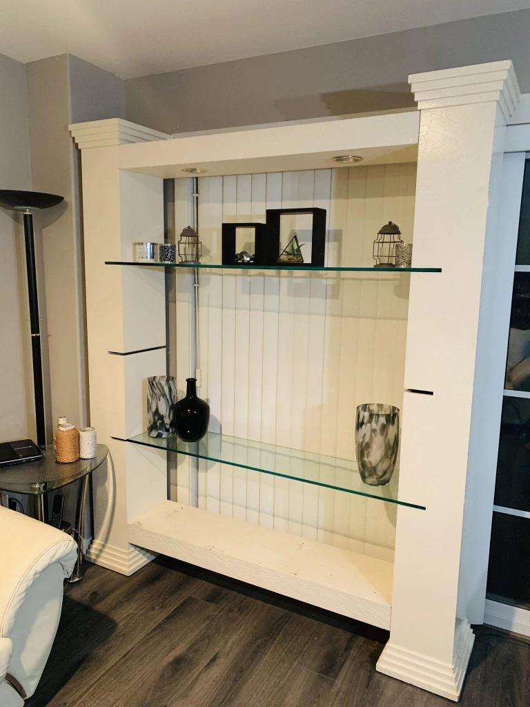 White Display Shelf/Stand with Glass Shelves - photo 3