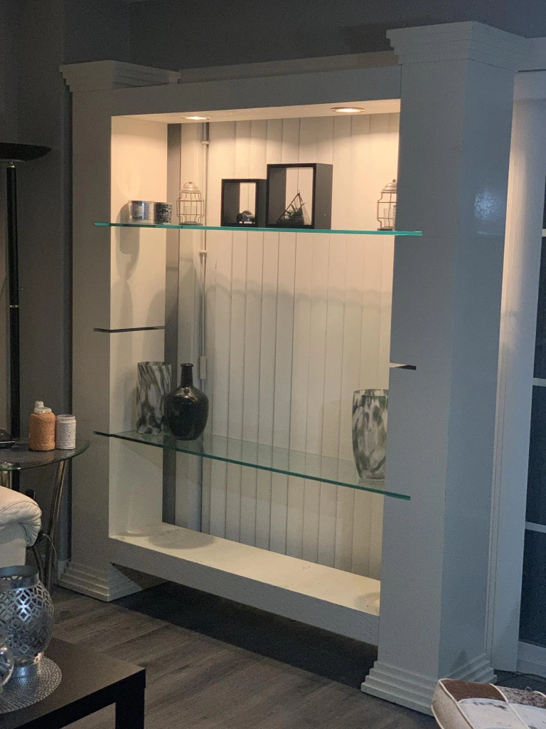 White Display Shelf/Stand with Glass Shelves - photo 4