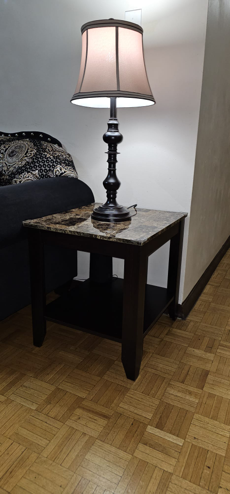 marble coffee table set + 2 table lamp - photo 2