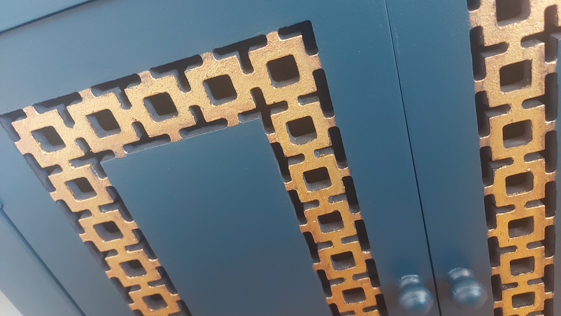 Gorgeous Teal & Gold Accent Cabinet - photo 3