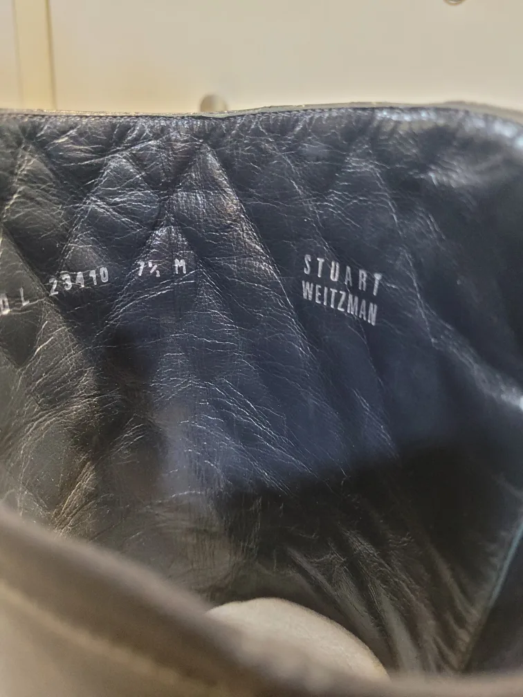 Stuart Weitzman Black Quilted Knee High Boots image indicator(3)