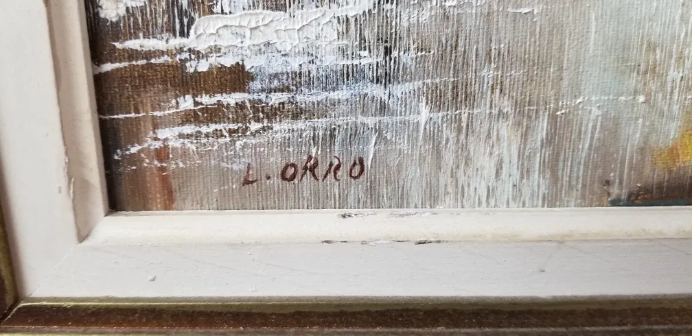 Framed landscape painting by L. Orso image indicator(7)