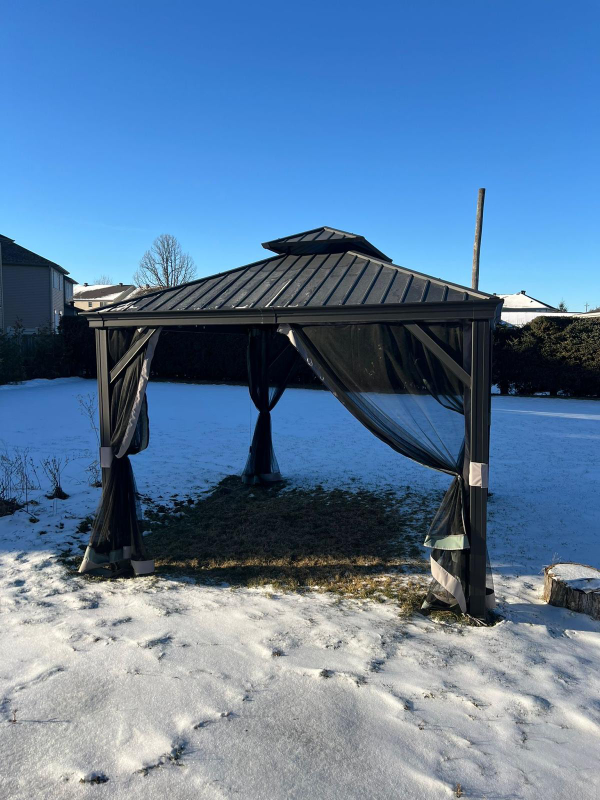 Outdoor Gazebo with Curtains