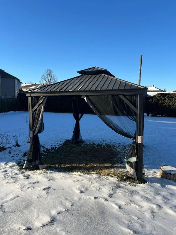 Outdoor Gazebo with Curtains thumbnail