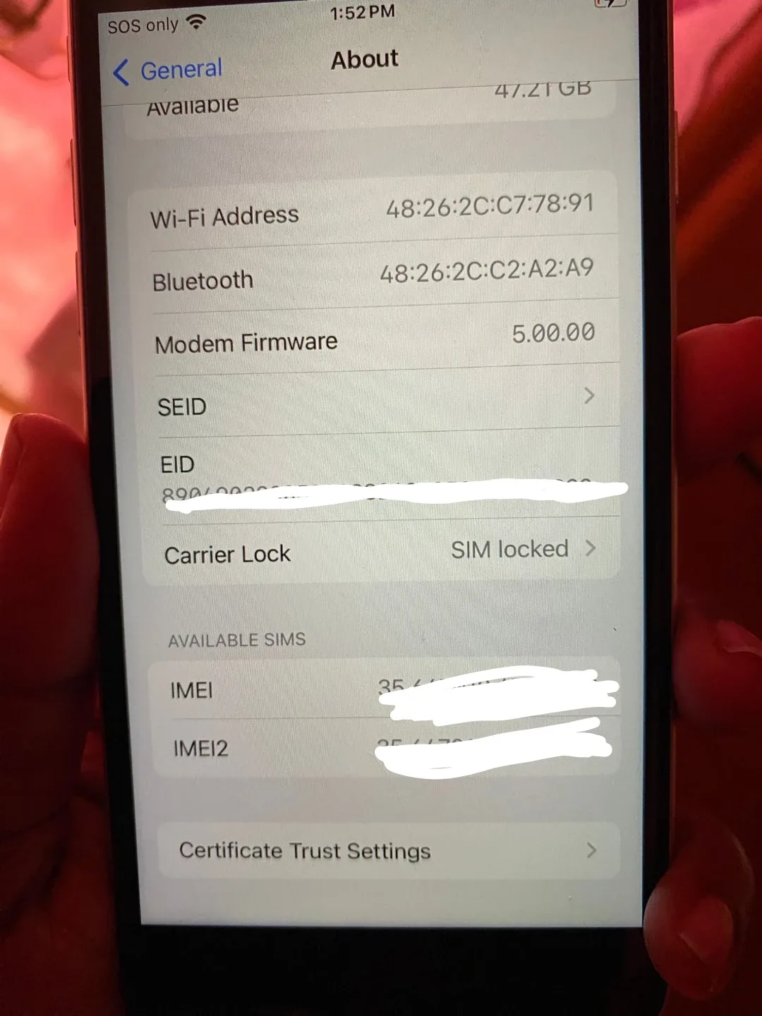 iPhone SE 64GB image indicator(4)