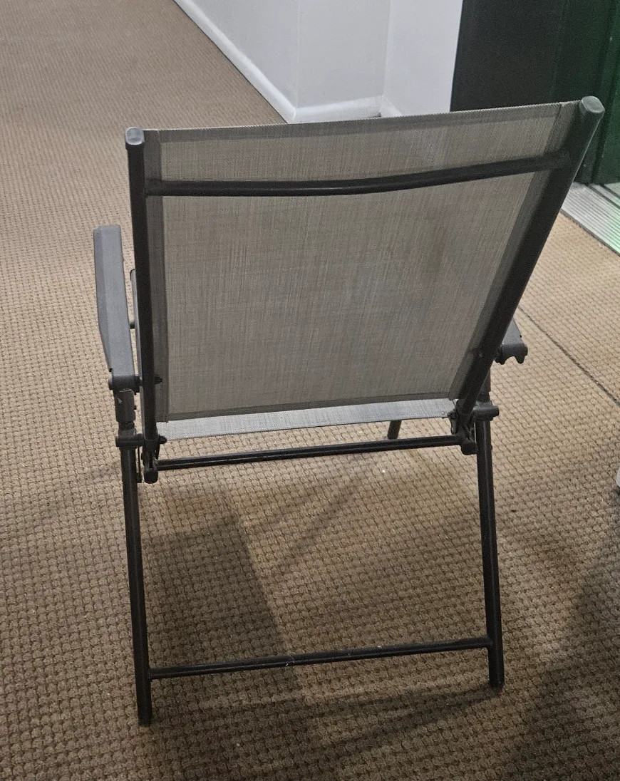 Grey Folding Sling Chair thumbnail