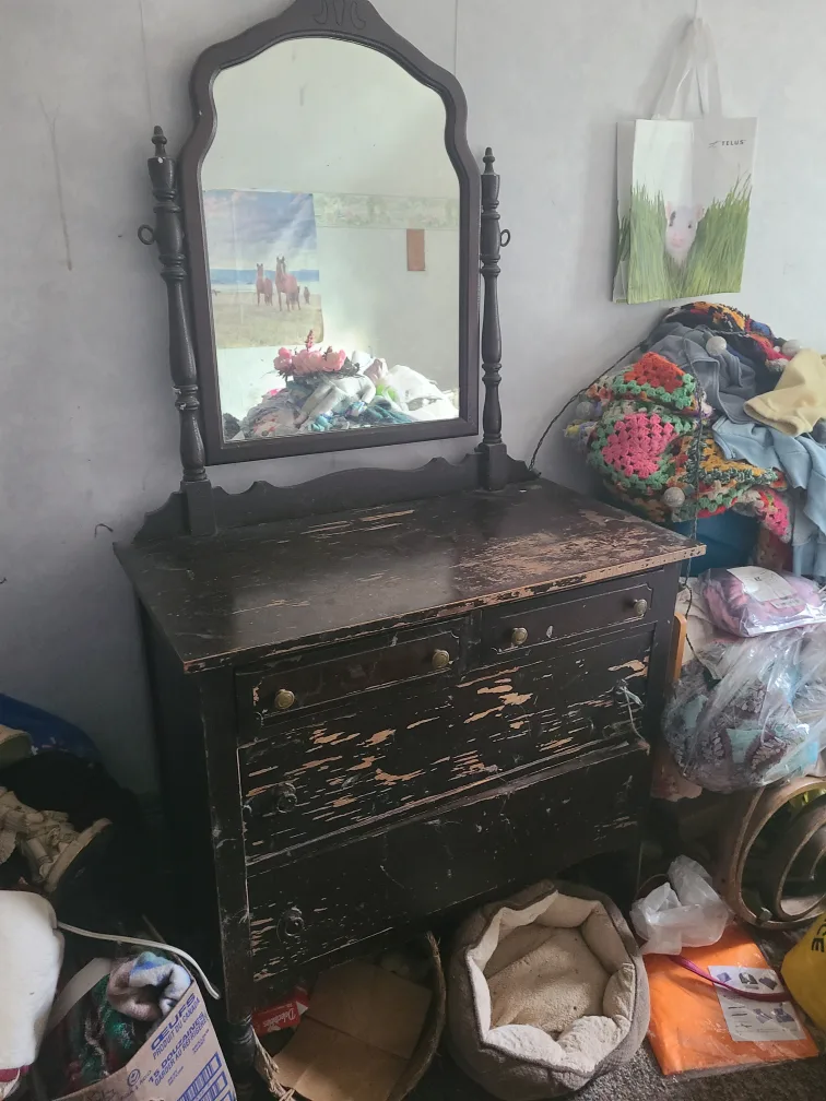 Antique Vanity with Mirror