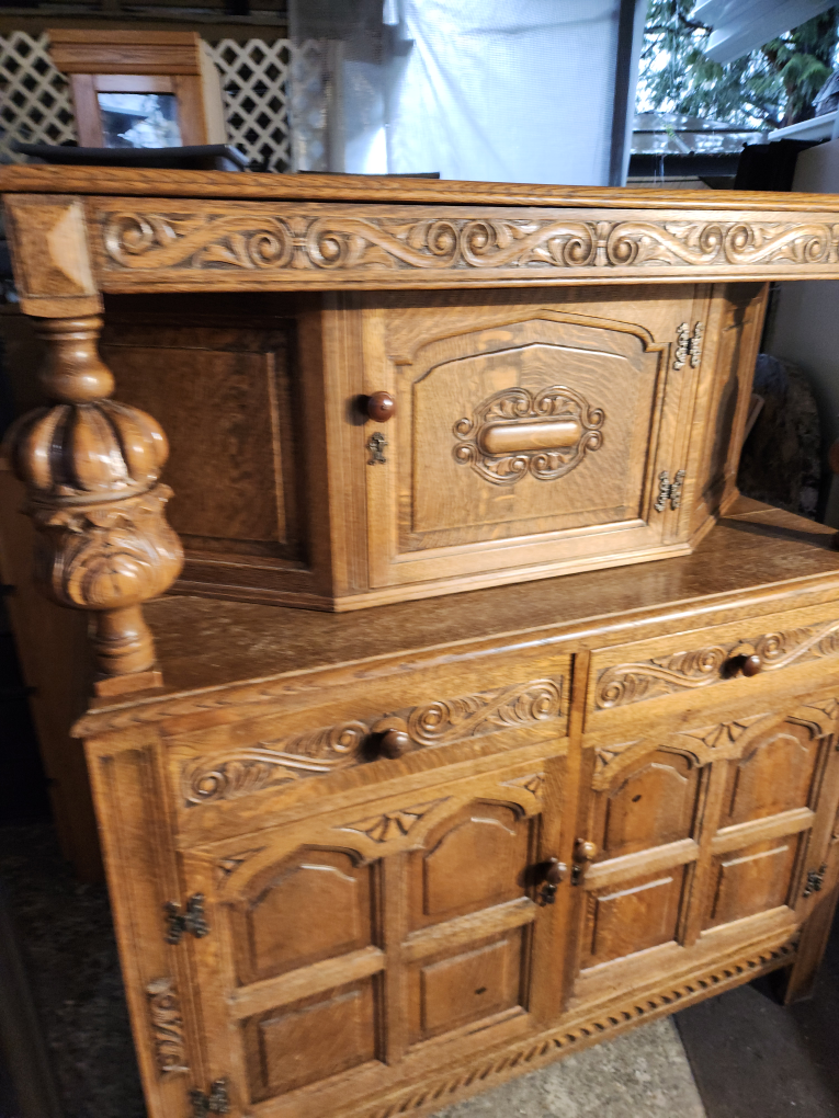 Antique Oak Corner Cupboard - photo 4