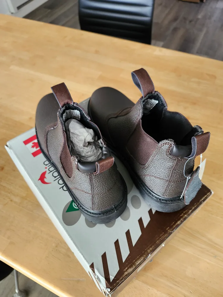 Women's Size 8.5 Brown Leather Dolphin Safety Boots image indicator(3)