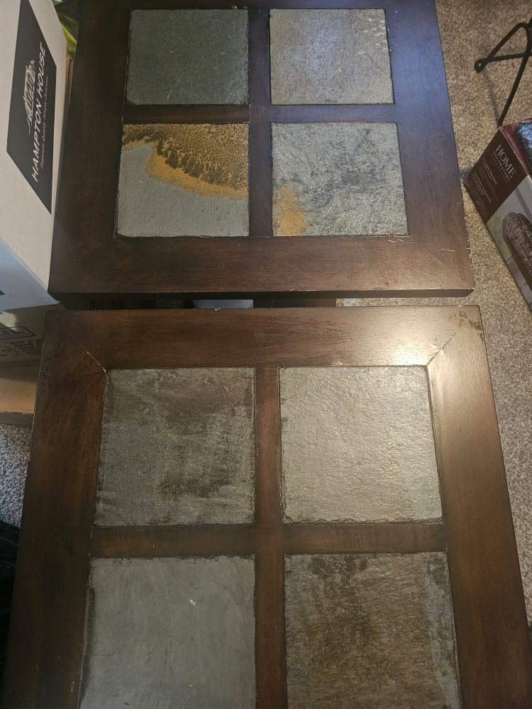 x2  Slate Top End Table - photo 3