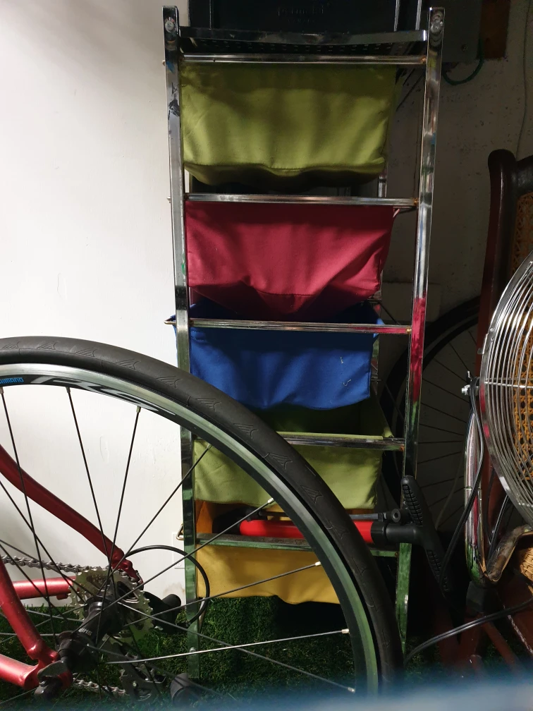 Metal Storage Rack with Fabric Baskets