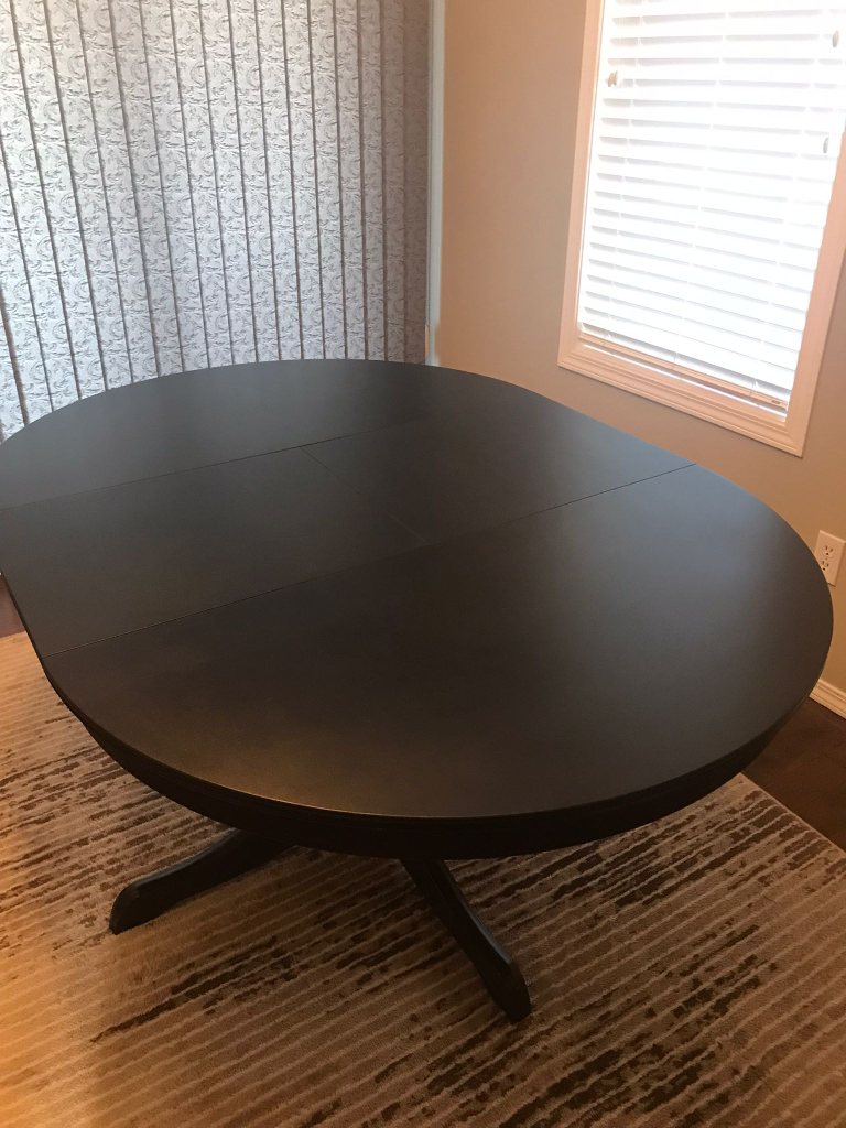 Black Oval Extendable Dining Table - photo 2