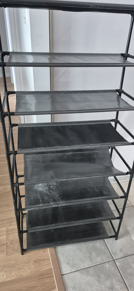 Black Fabric 8-Tier Shoe Rack - photo 3