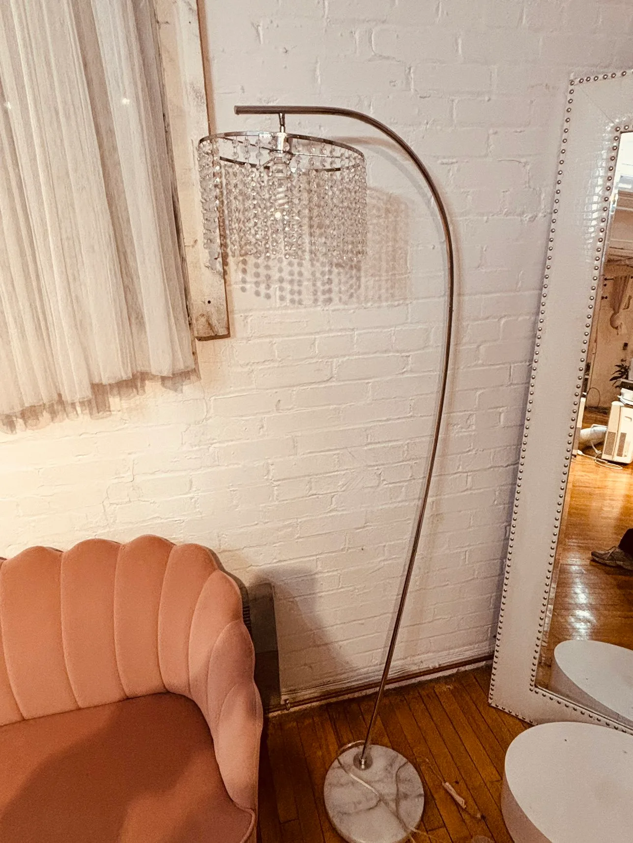 Gorgeous standing lamp with crystal beads image indicator(6)