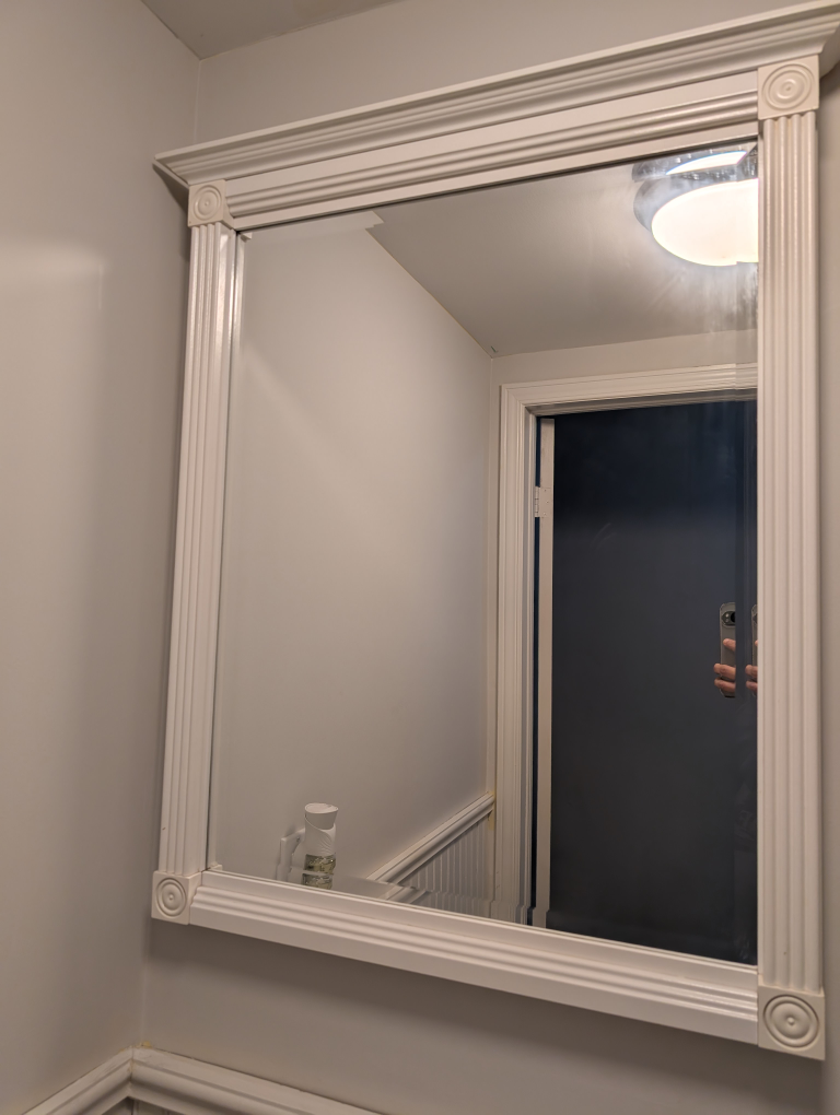 White framed bathroom mirror - photo 2