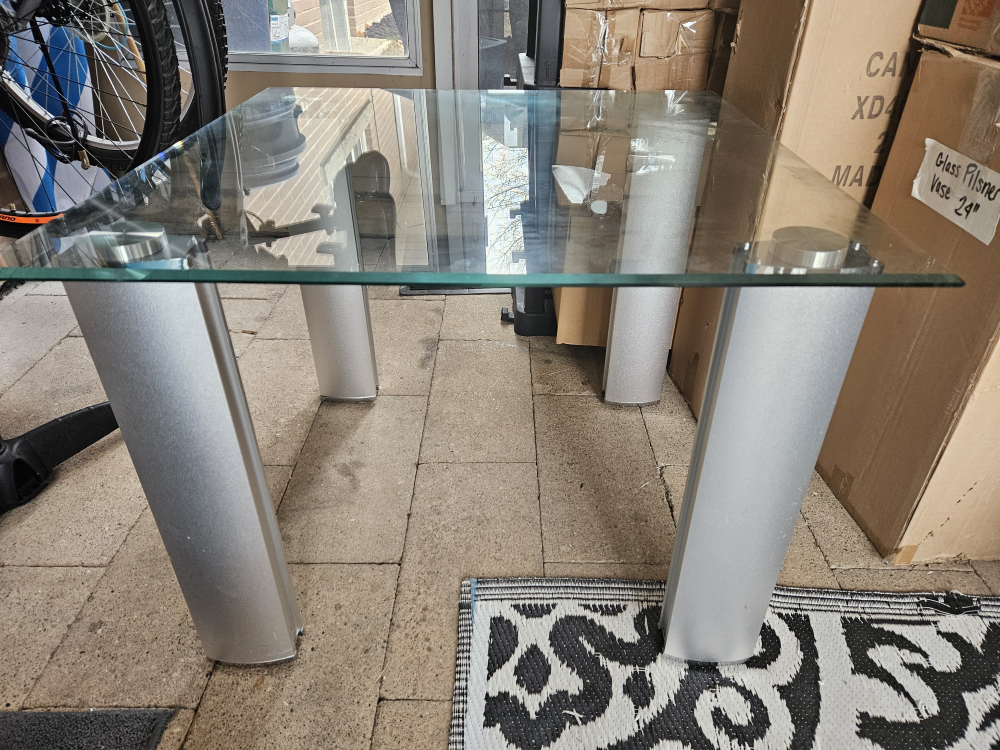Glass and Metal Coffee Table