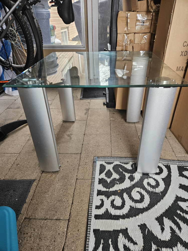 Glass and Metal Coffee Table - photo 3